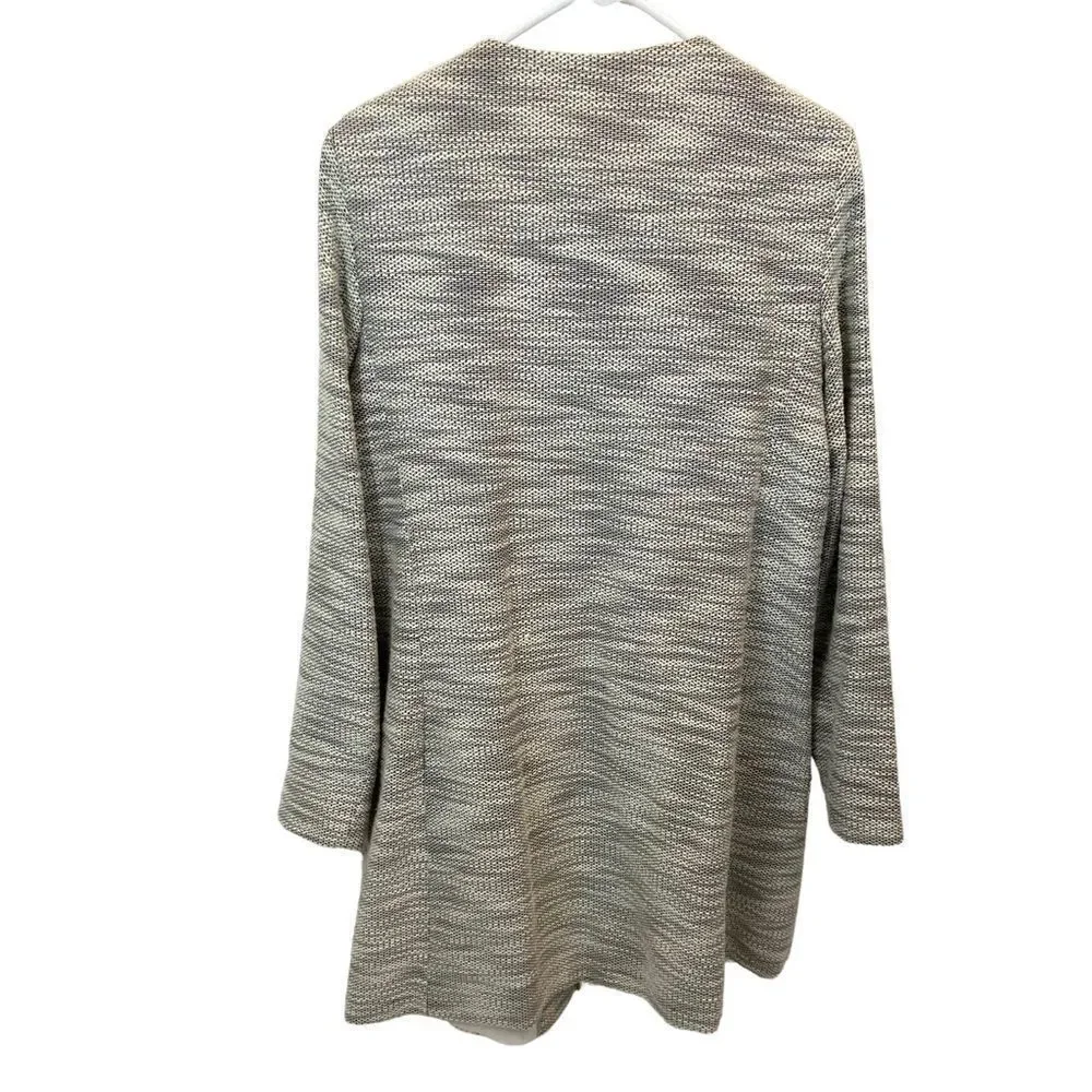 Tahari Brand Black and White Topper Jacket Collarless‎ Size XL